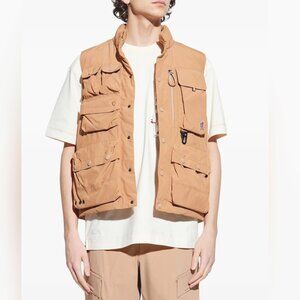 Moncler tongass down field vest - brown